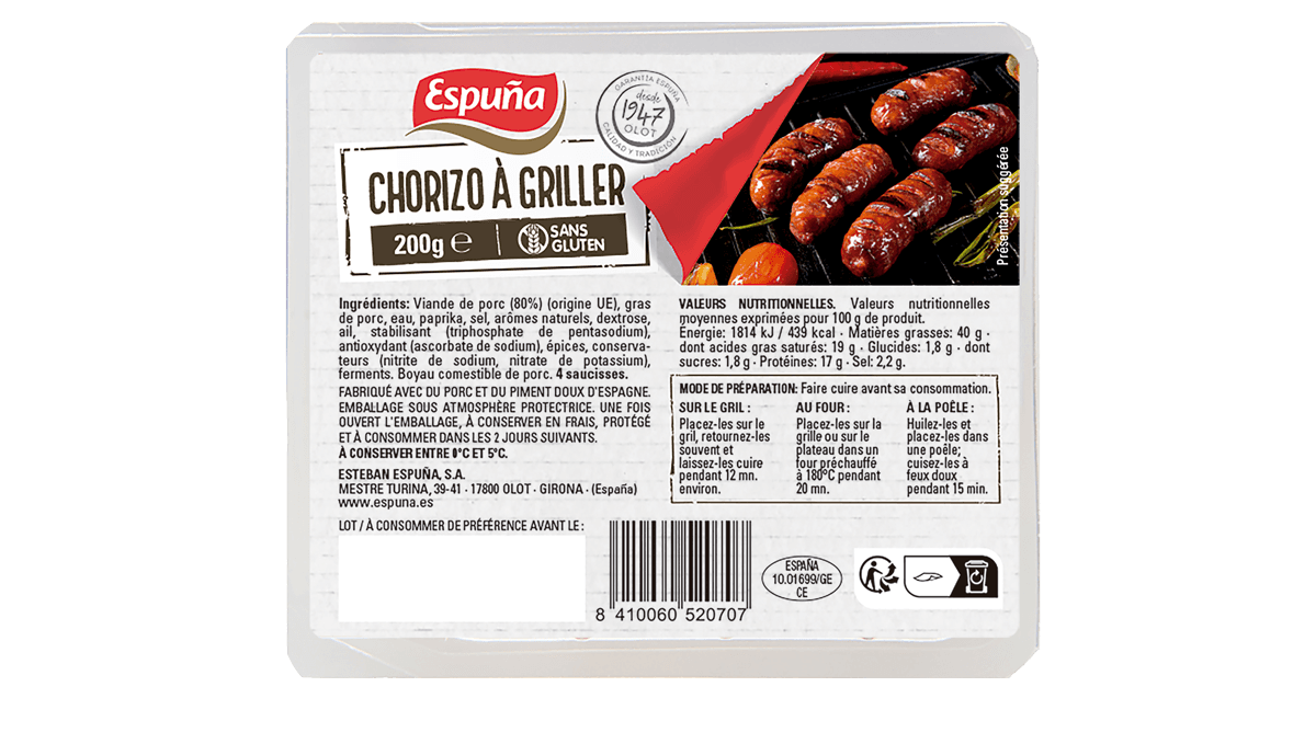 Barbecue chorizo 4 un. 200g